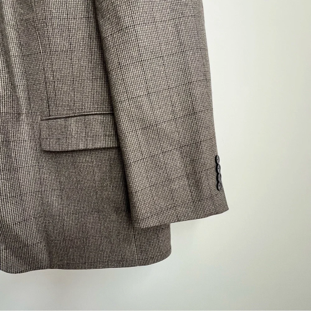 Oscar De La Renta Blazer Mens 44R Brown LambsWool Cashmere Sport Coat Jacket